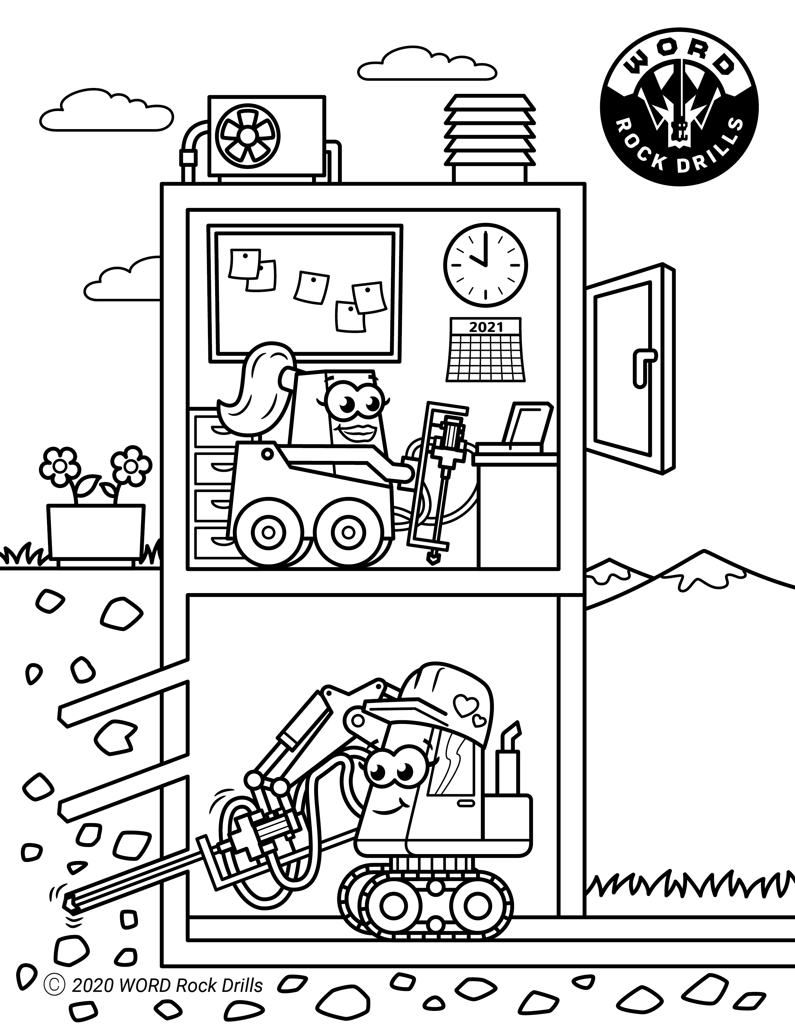 Free Rock Drill Coloring Pages to Pass the Time   WORD Rock Drills