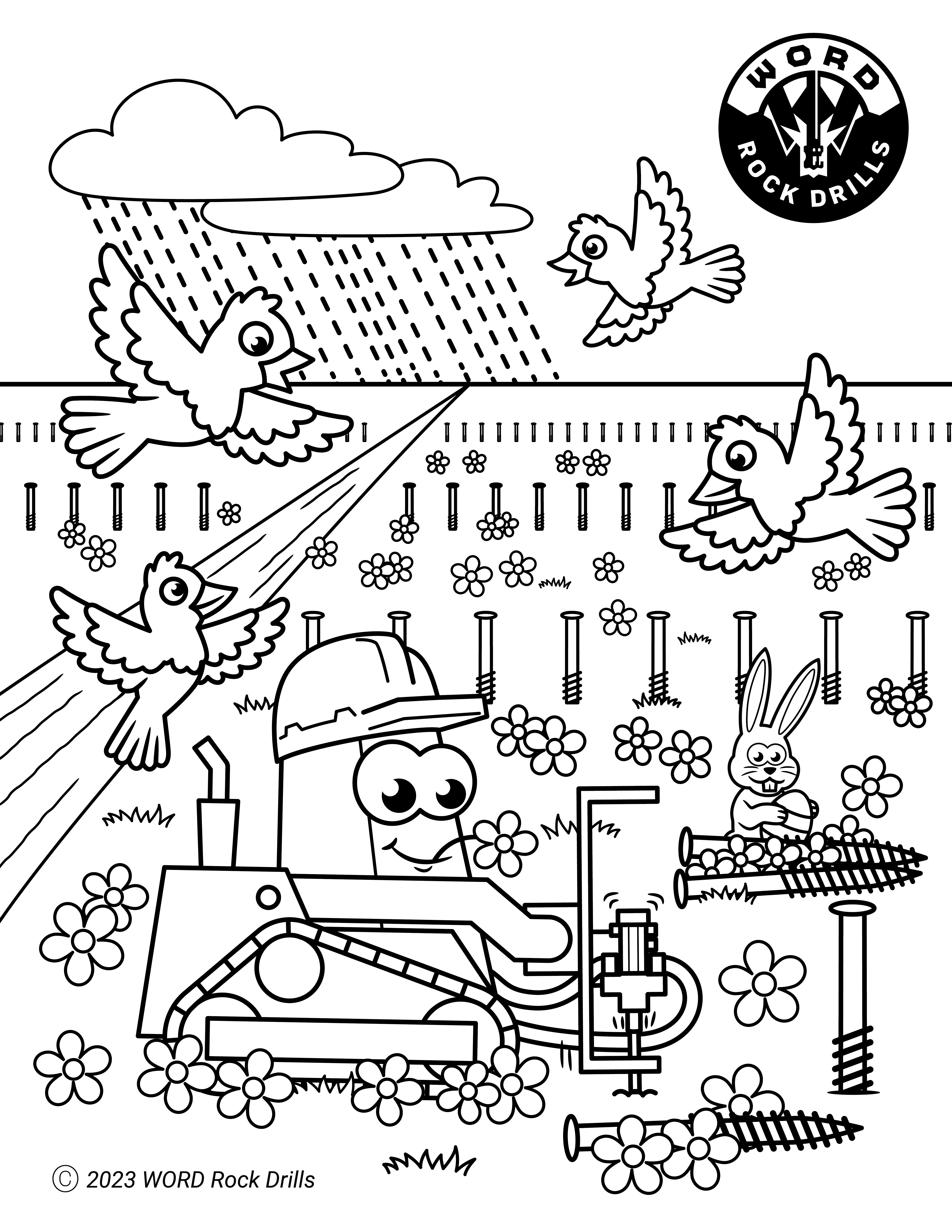 Spring on the Farm Coloring Page