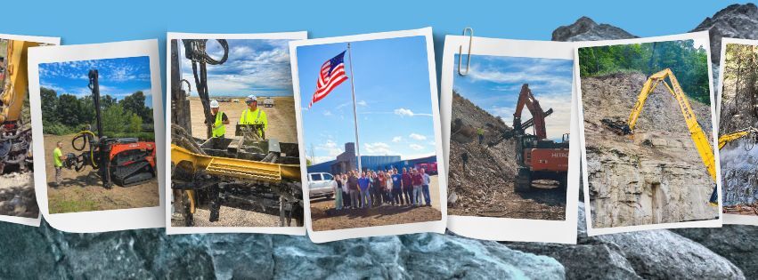 Word Rock Drills team and rock drilling equipment at job sites