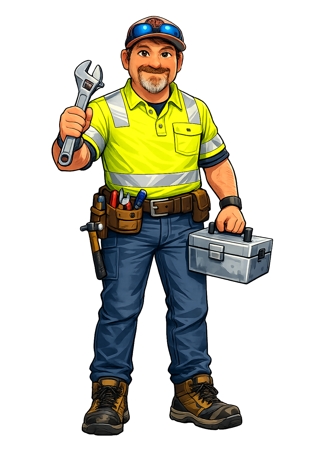 Illustration of repair technician.